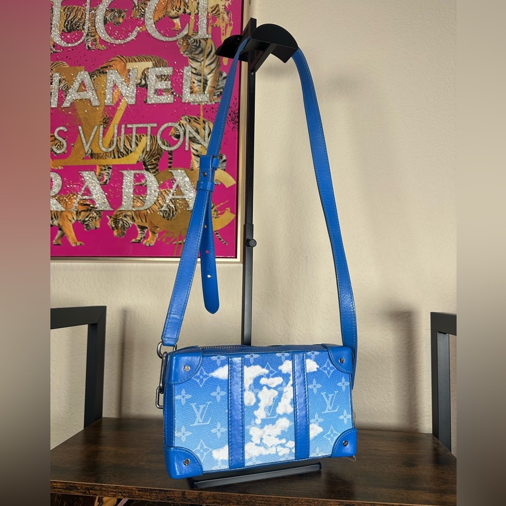 Authentic Louis Vuitton Trunk Blue Monogram Cloud Crossbody